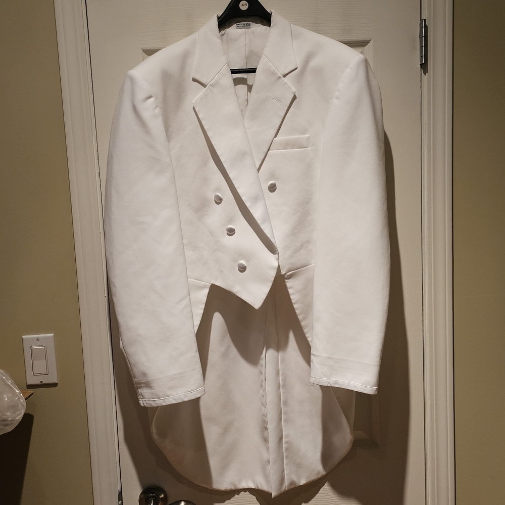 Man's white formal dinner jacket